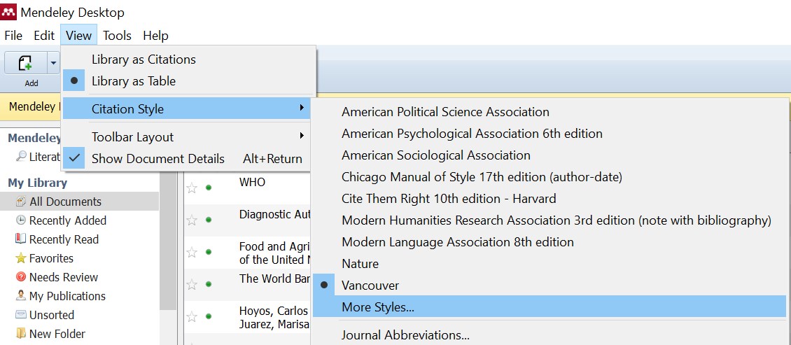 Mendeley references conversion to EndNote