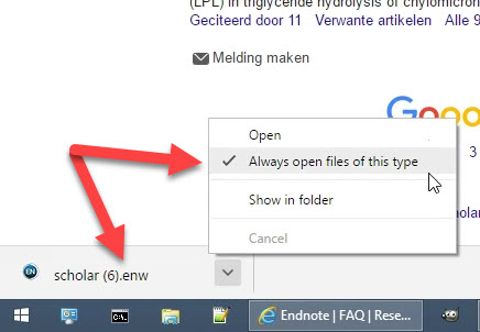 Google Chrome direct export and import to EndNote